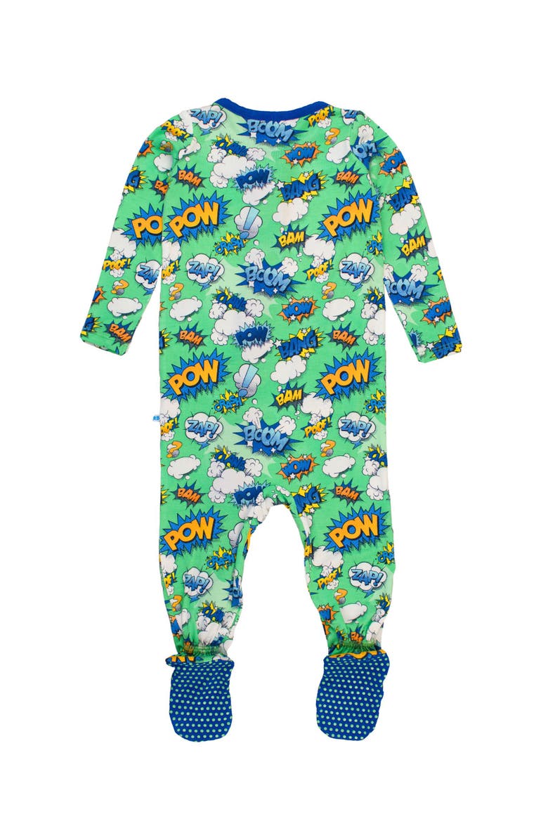 RuggedButts SoftSnooze Baby Boys One Piece Footie Pajamas, Alternate, color, Boom Pow