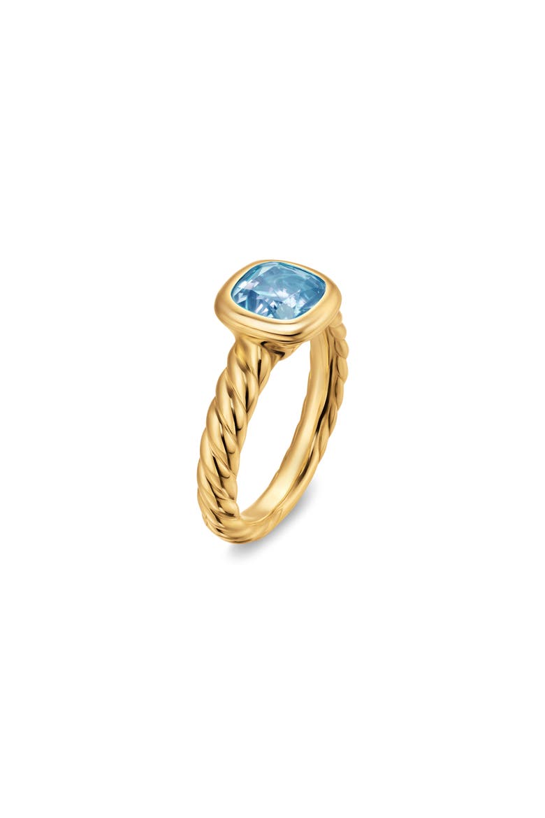 DY Mercer® Stone Ring in 18K Yellow Gold with Sky Blue Topaz, 7mm, Alternate, color, SKY BLUE TOPAZ