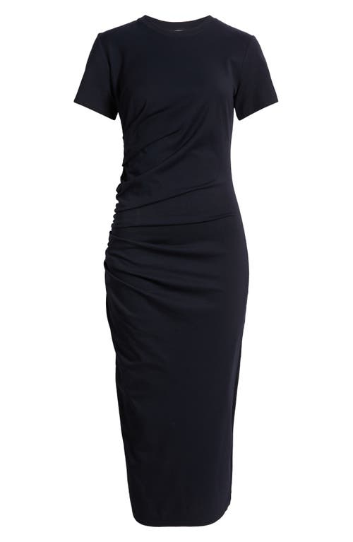 Frame Womens Navy Twisted Relaxed-fit Cotton-jersey Maxi Dress In Blue