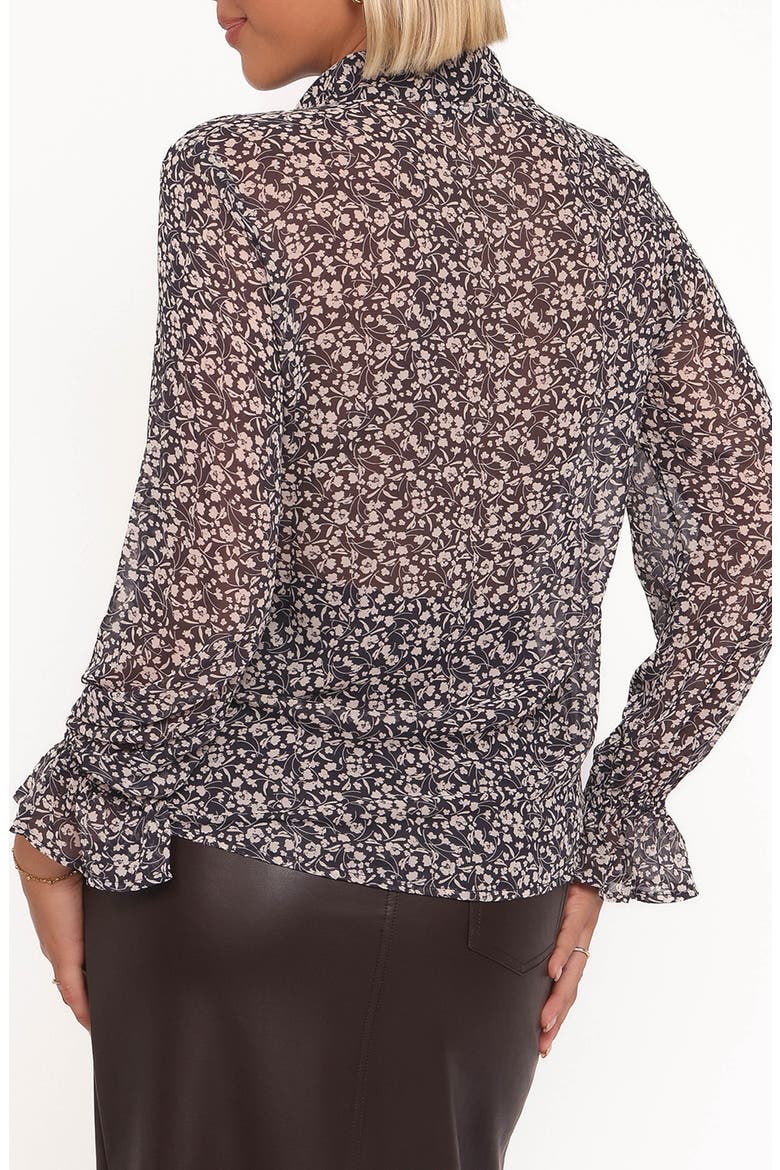 Eveline Sheer Front Button Top, Alternate, color, NOCTURNAL GARDEN