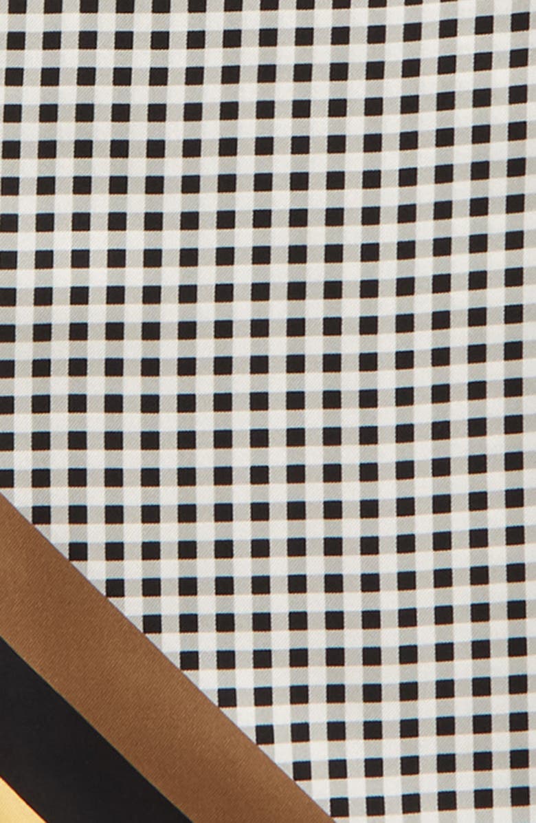 Fendi Wrappy Gingham Silk Skinny Scarf, Alternate, color, 