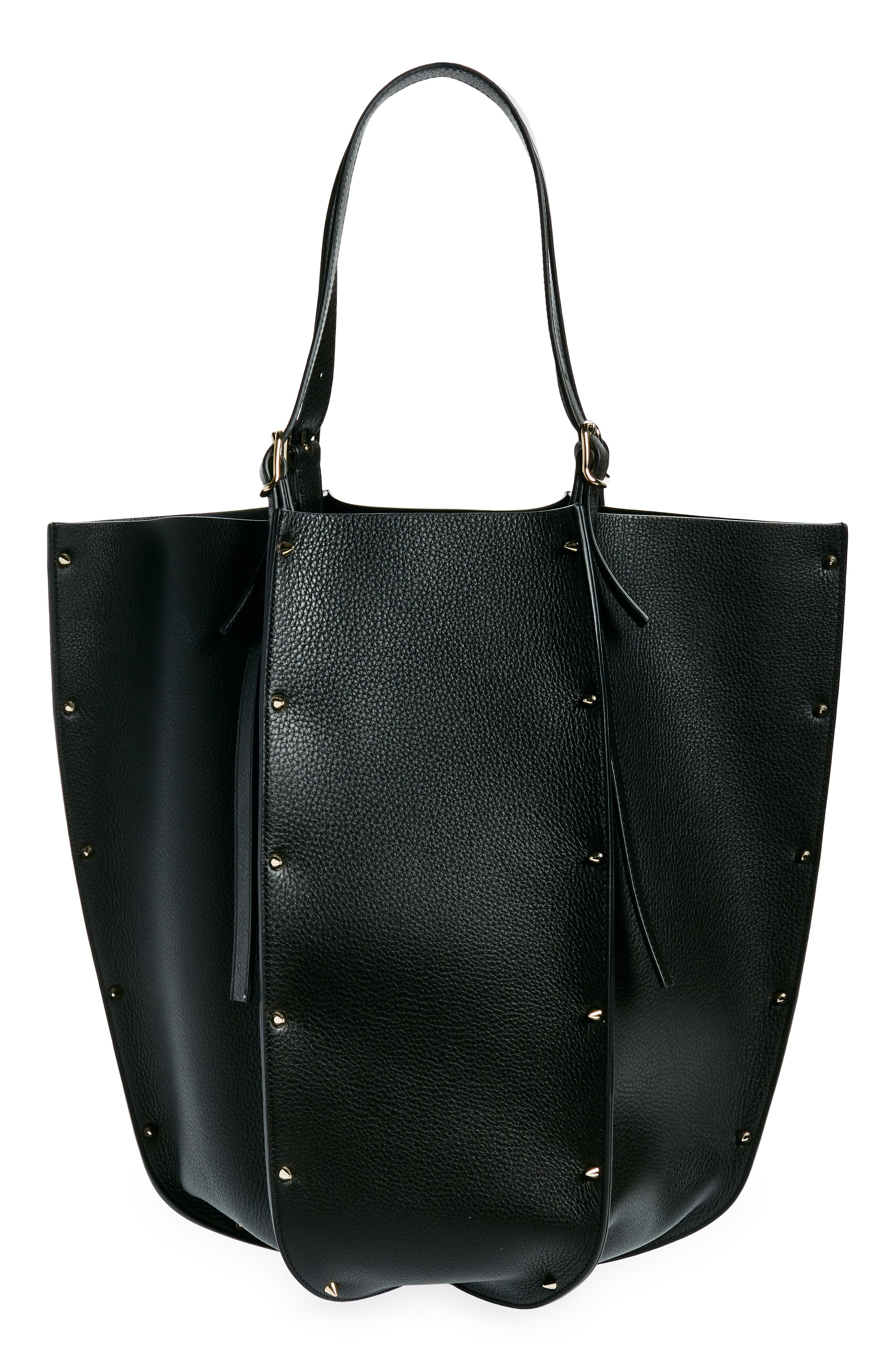 Chloé Carmela Spike Stud Leather Tote, Alternate, color, 