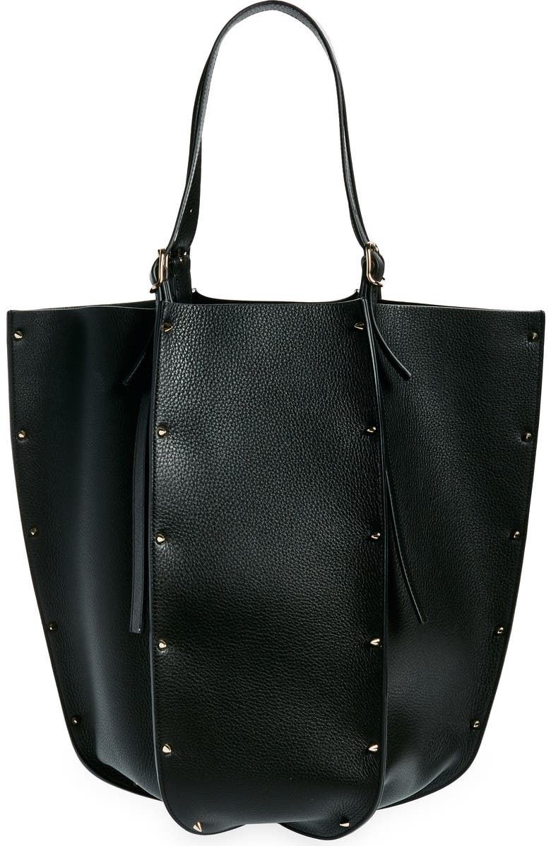 Chloé Carmela Spike Stud Leather Tote, Alternate, color,
