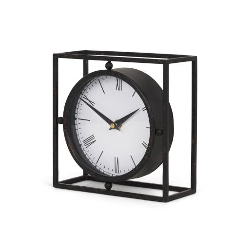 Raisa Antiquing Metal Table Clock