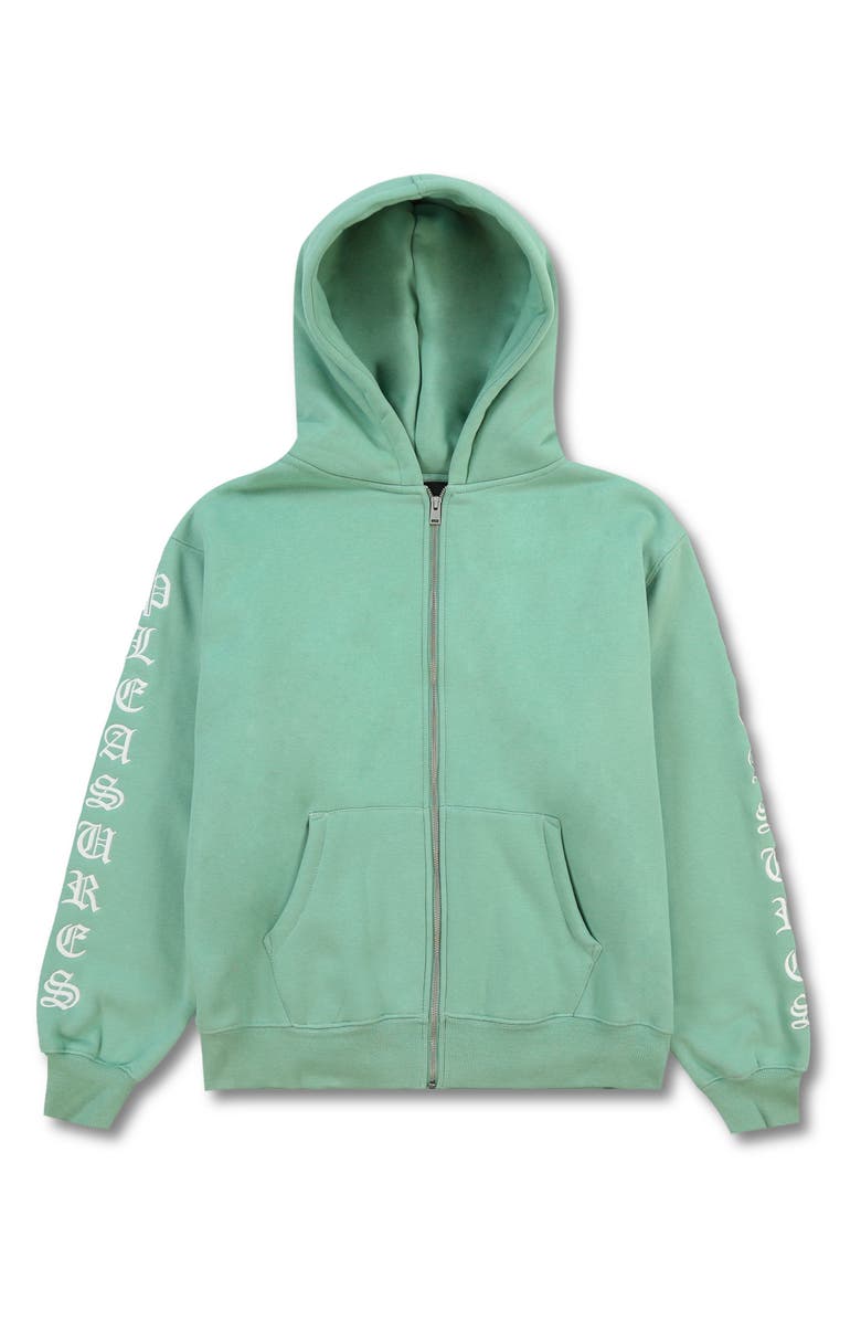 PLEASURES Embroidered Logo Hoodie, Alternate, color,