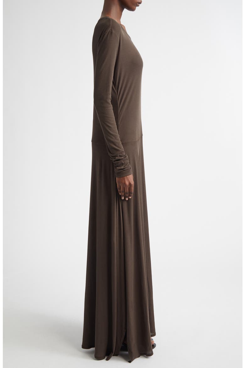 Veil Long Sleeve Cotton Knit Dress, Alternate, color, SHALE