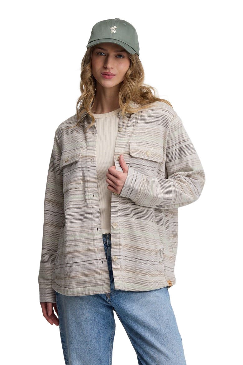 Somerset Shacket, Alternate, color, Sand Stone Multi Stripe