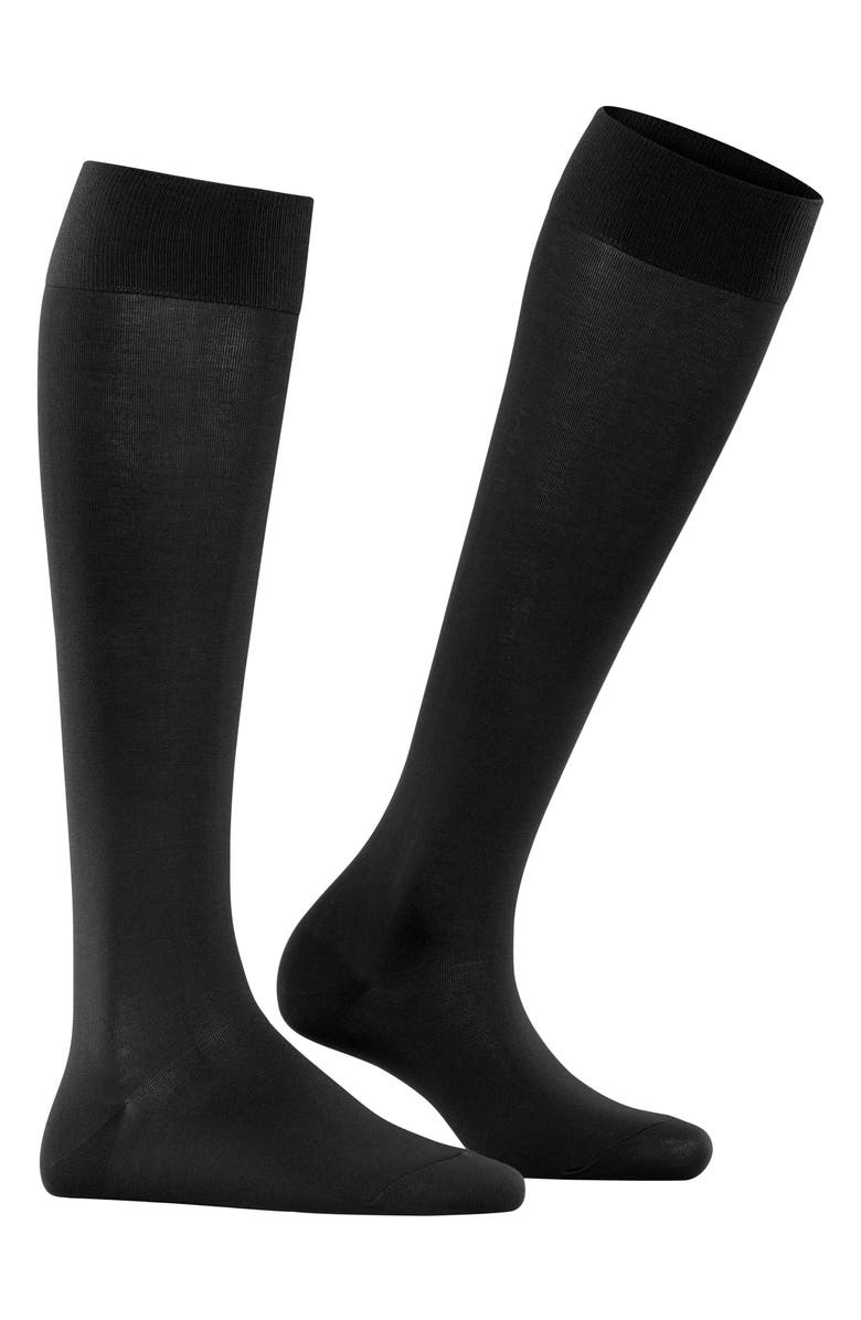 Falke Cotton Touch Knee High Socks, Alternate, color, Black