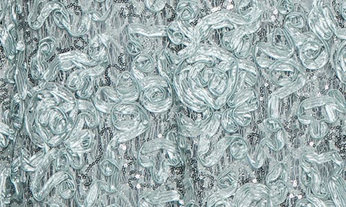Alex Evenings Soutache Sequin Lace A-line Gown With Wrap In Ice Sage