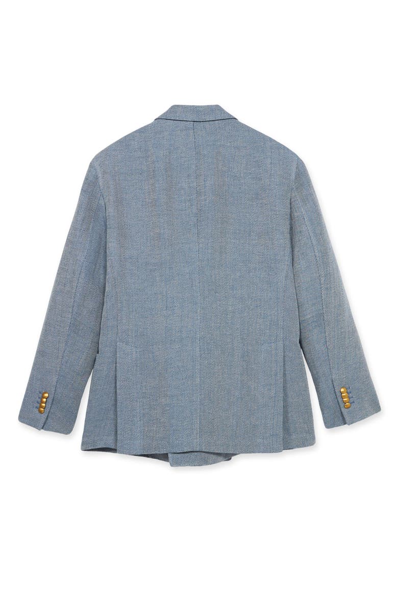 David Double-Breasted Linen Blend Jacket, Alternate, color, SKY