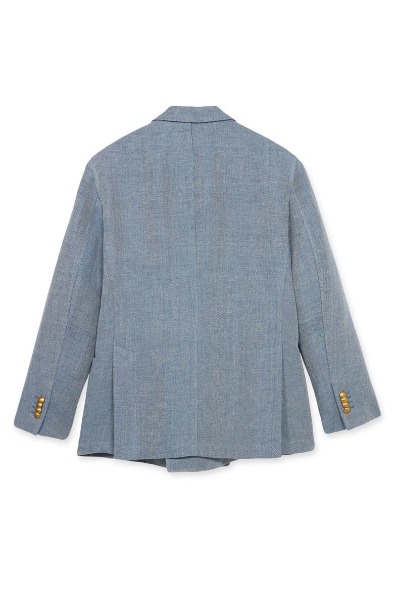 Fortela David Double-Breasted Linen Blend Jacket, Alternate, color, Sky