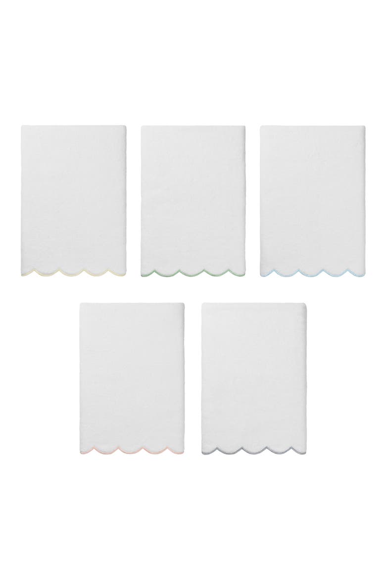 Adornia Scallop Bath Towel, Alternate, color, WHITE/ GRAY