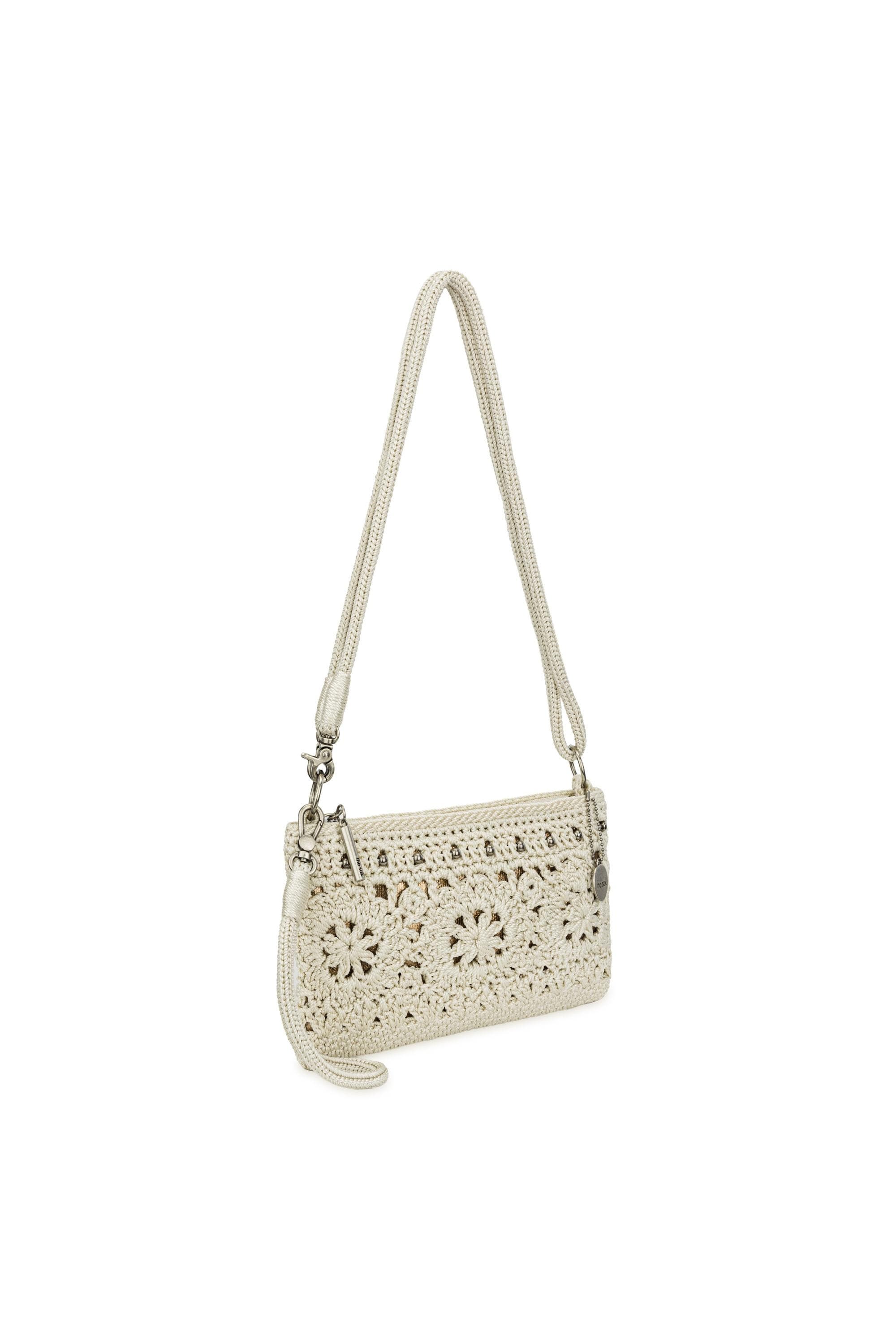 The Sak Vita Hand Crochet Crossbody Wristlet, Alternate, color, Natural Medallion