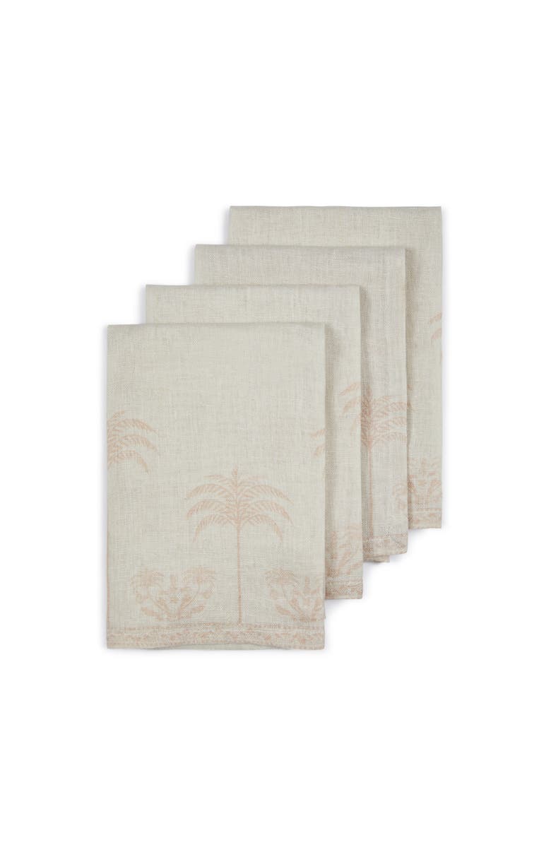 MAJKA La Fortuna Palms Napkins - Set of 4, Main, color, Safari Beige X Pink Sands