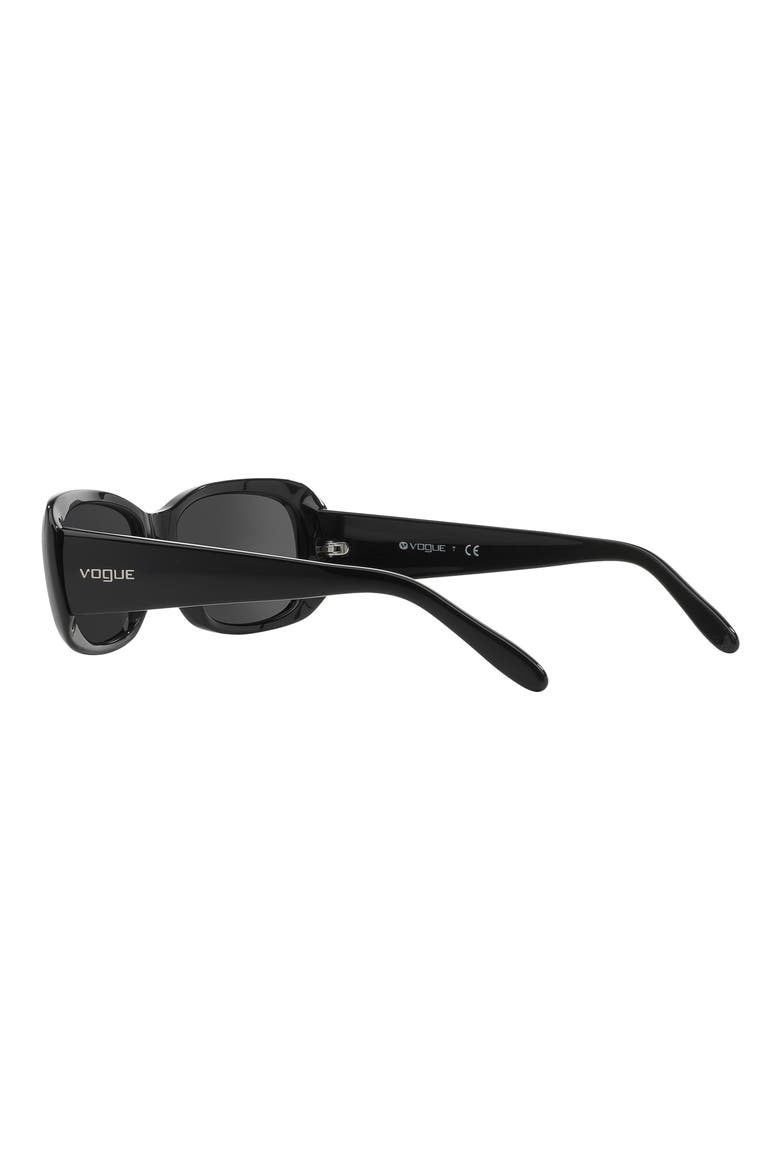 55mm Rectangular Sunglasses, Alternate, color, BLACK