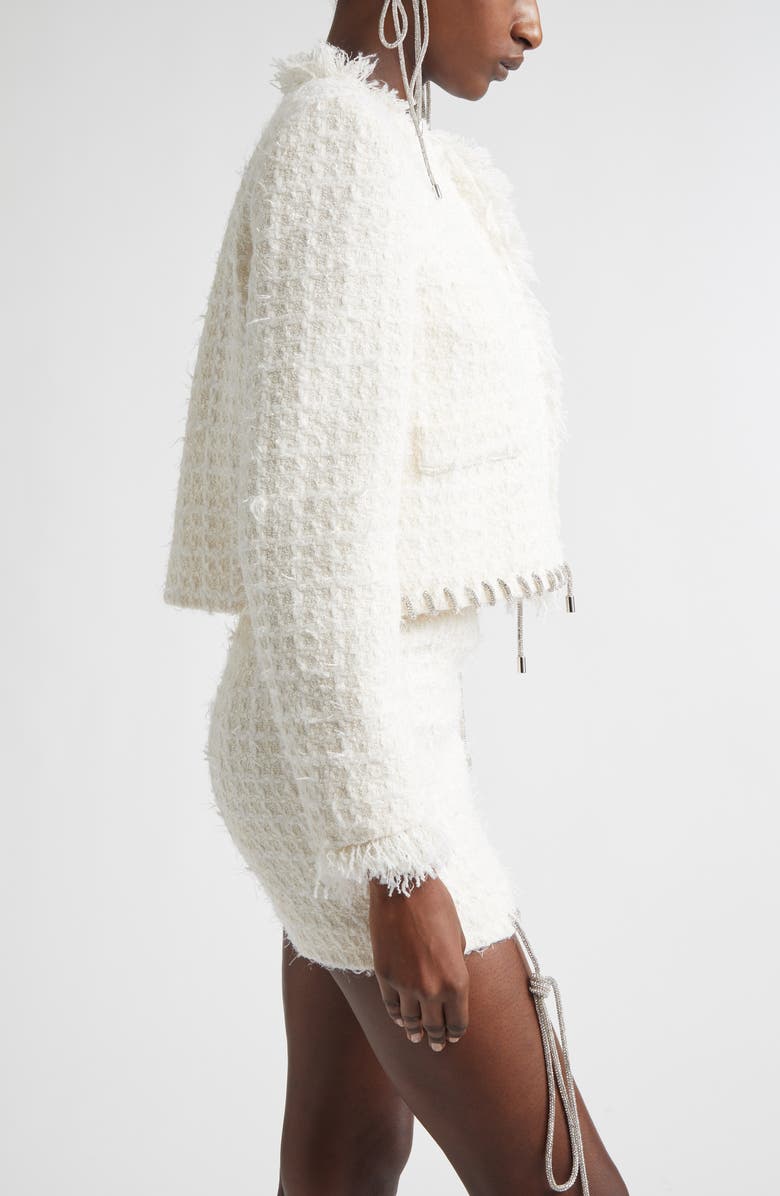 Area Tweed Lady Jacket, Alternate, color, Cream White