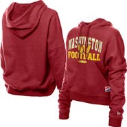 New Era Women's New Era Burgundy Washington Commanders Throwback Boxy Hoodie Sweatshirt