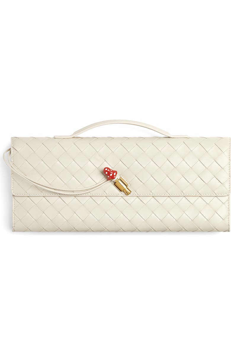 Bottega Veneta Long Andiamo Mushroom Leather East/West Clutch, Main, color, Sea Salt/ Mushroom-Mb