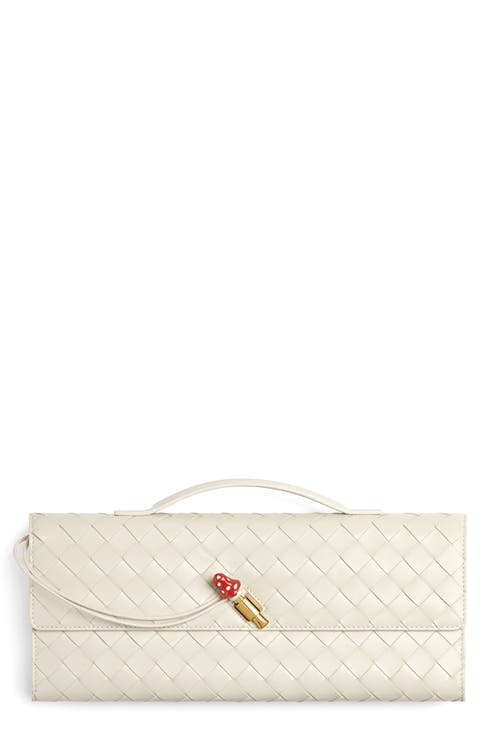 Long Andiamo Mushroom Leather East/West Clutch