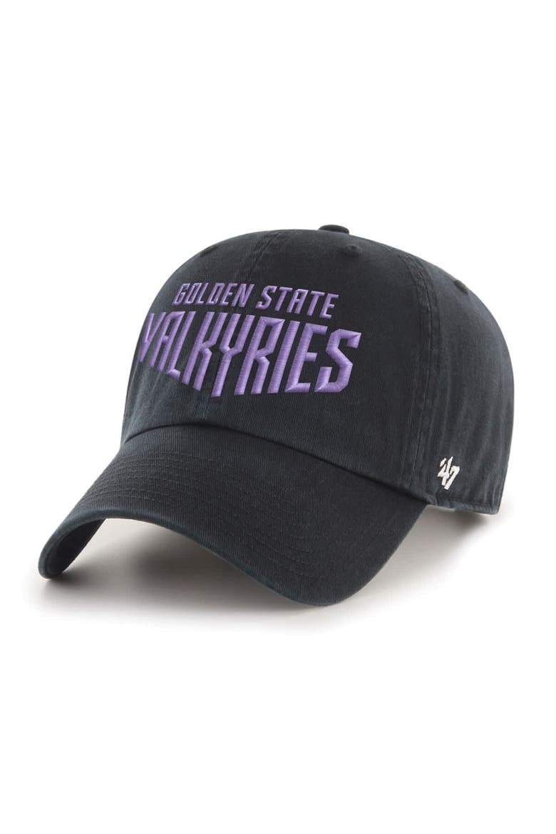 Unisex '47 Black Golden State Valkyries Core Wordmark Clean Up Adjustable Hat, Alternate, color, Black