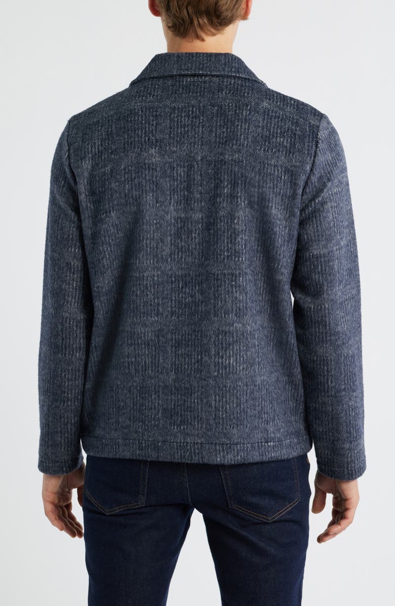 Johnston & Murphy Wool Blend Zip Shirt Jacket, Alternate, color, Navy