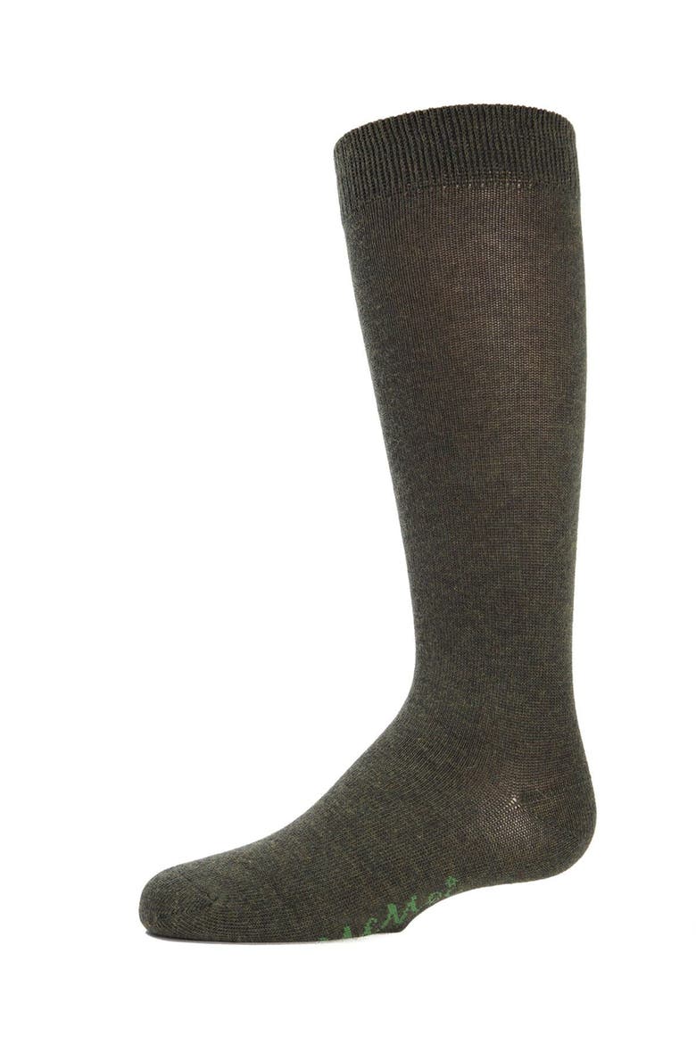 Ribbed Classic Solid-Color Knee High Sock, Main, color, Olive Heather