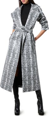 Alice + Olivia Jarret Snakeskin Print Coat