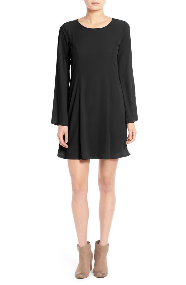 EVERLY Long Sleeve Shift Dress, Main, color, 