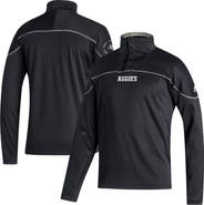 adidas Men's adidas Black Texas A&M Aggies AEROREADY Knit Quarter-Snap Jacket