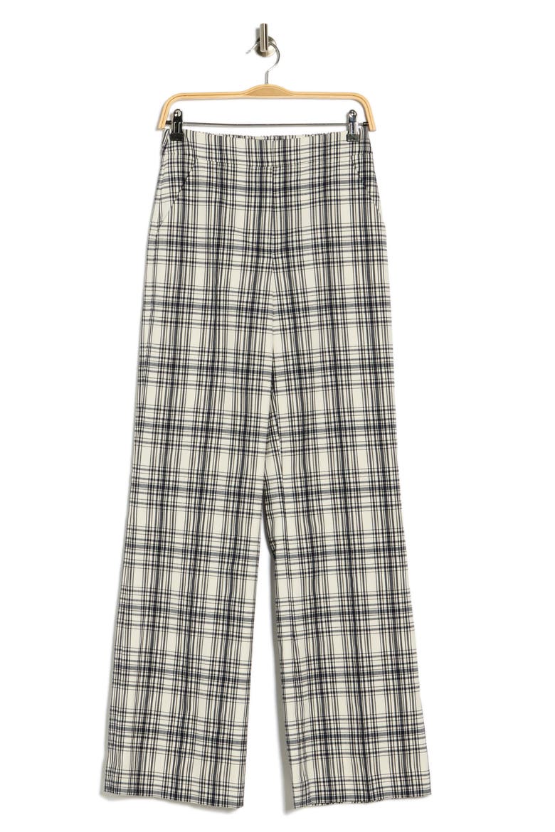 Tonelli Plaid Straight Leg Pants, Alternate, color, IVORY/ NAVY