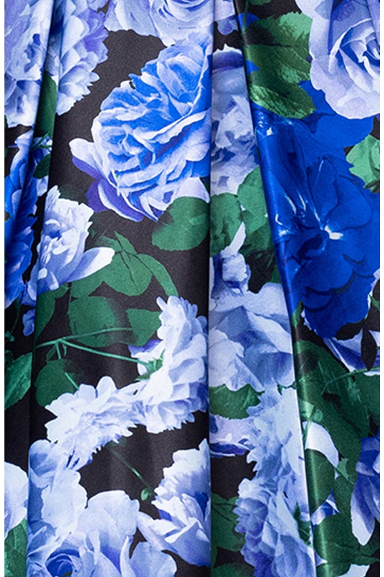 Floral Print Strapless Minidress, Alternate, color, BLUE MULTI