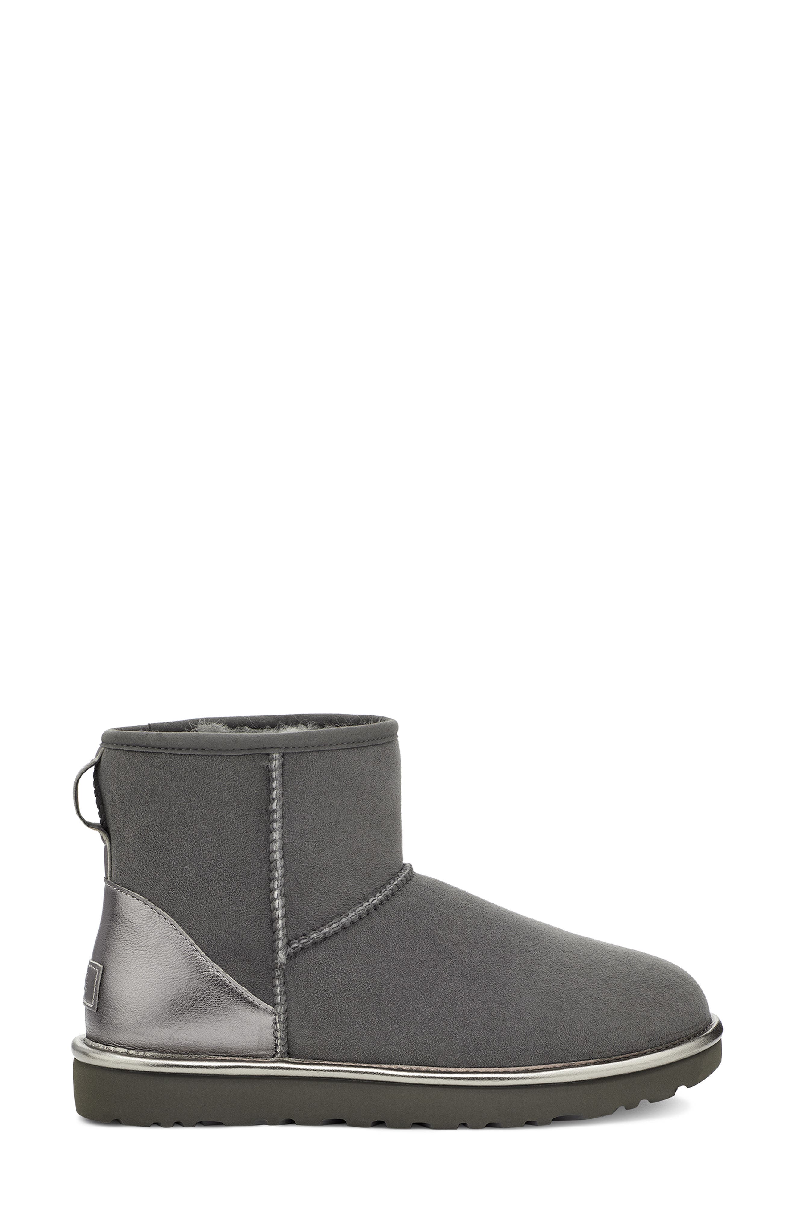 UGG Classic Mini II Genuine Shearling Lined Boot, Alternate, color, CHARCOAL SHINE