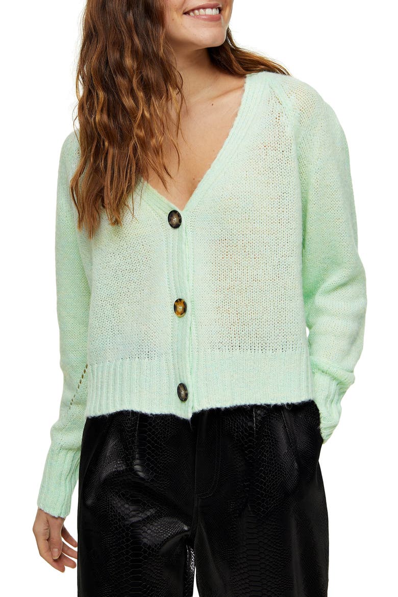 Crop Cardigan, Main, color, MINT