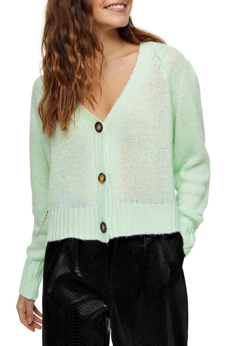 Topshop Crop Cardigan, Main, color,