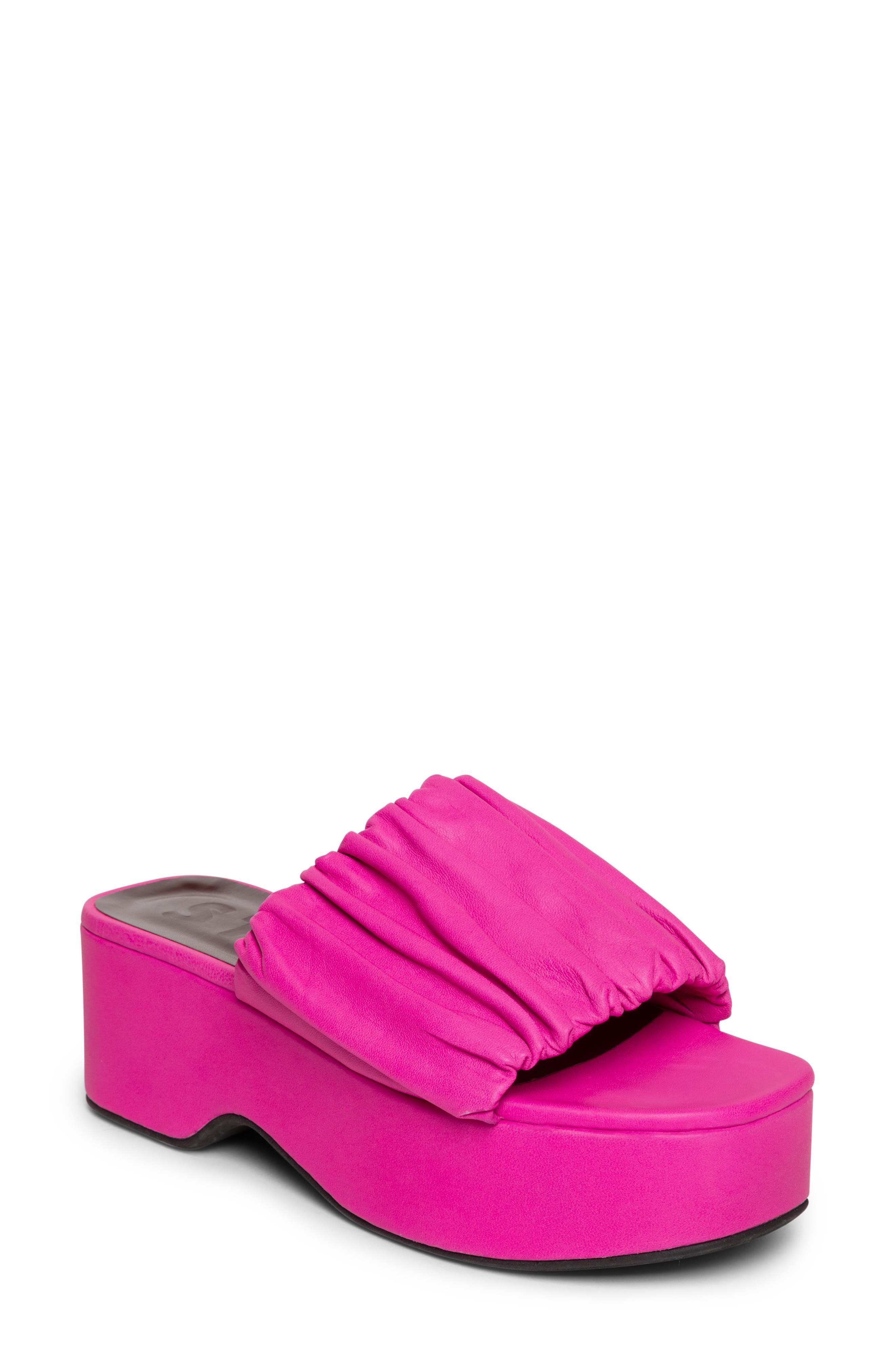 STAUD Nina Ruched Platform Sandal, Main, color, 