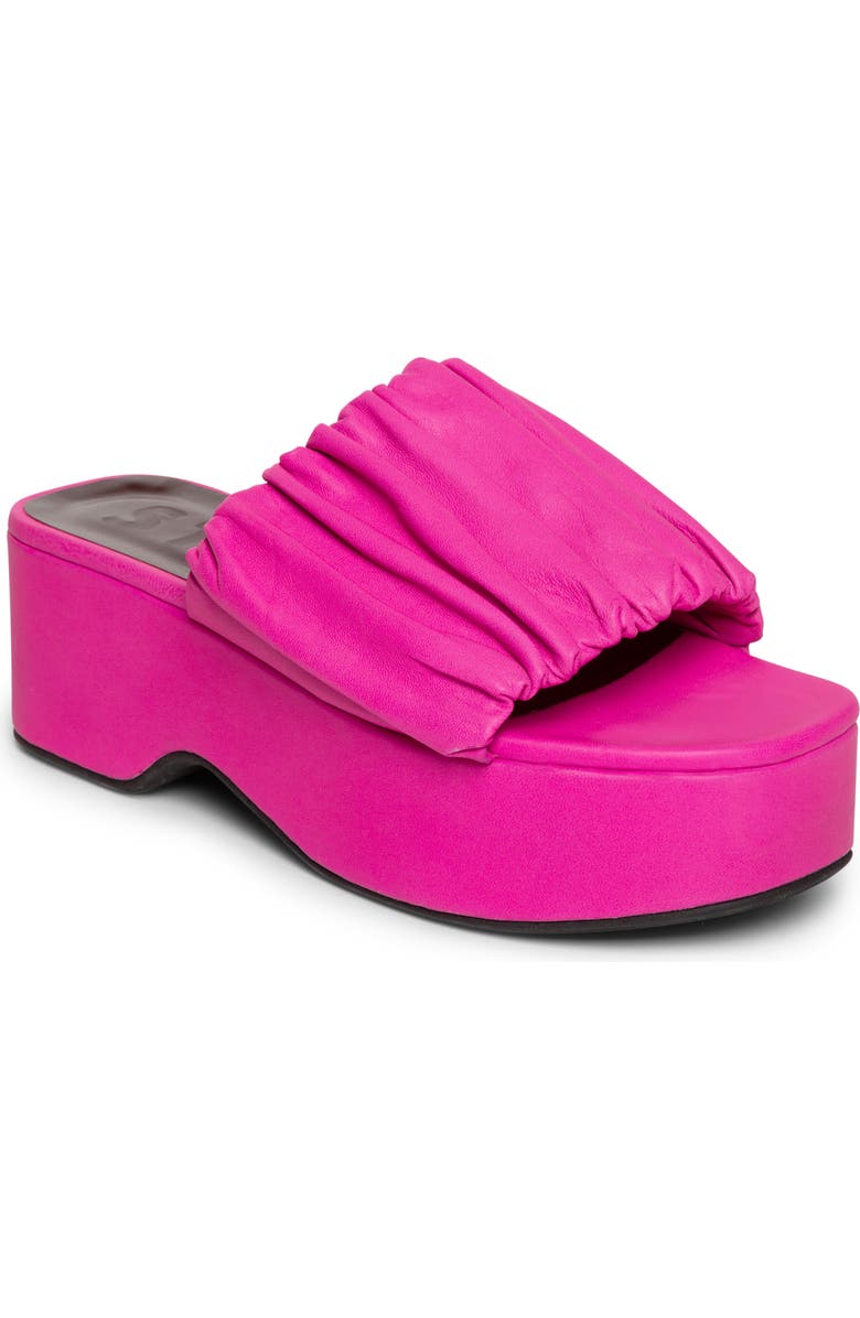 STAUD Nina Ruched Platform Sandal, Main, color,