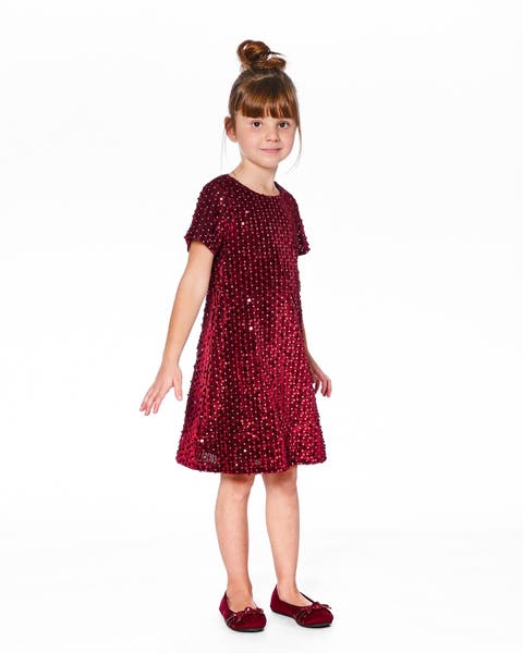 Velvet Short Sleeve Dress (Little Kid 
Big Kid)