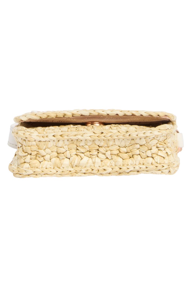 Lynn Mini Raffia & Leather Wallet, Alternate, color, NATURAL