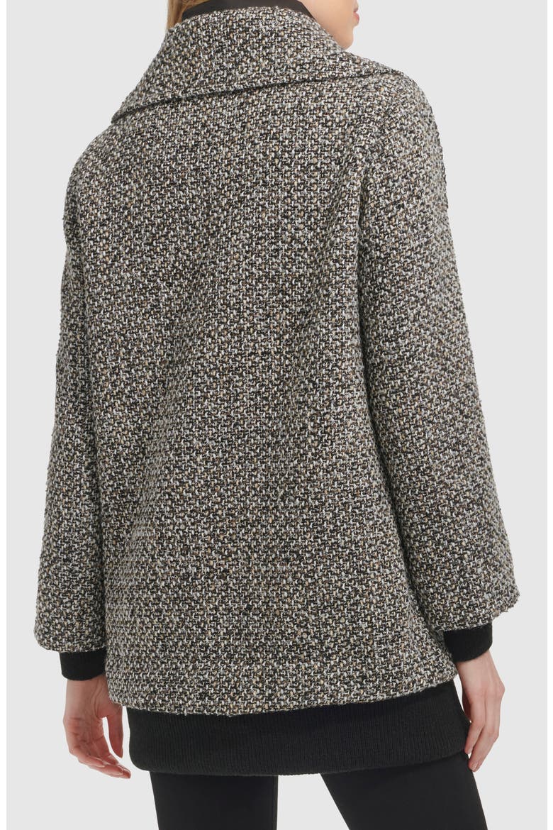 Wool Blend Tweed Coat with Quilted Insulated Liner, Alternate, color, BLACK MULTI