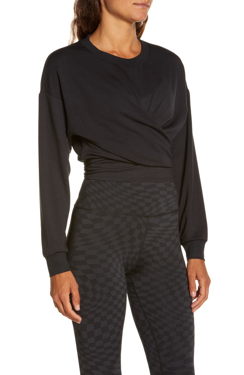 Alo Dreamy Wrap Crop Sweatshirt, Alternate, color,