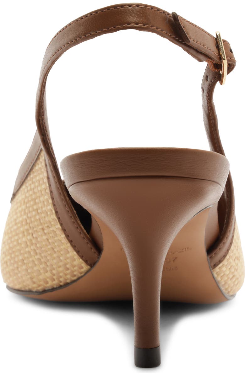 Arezzo Liza Slingback Pointed Toe Pump, Alternate, color, Warm Caramel/ Natural