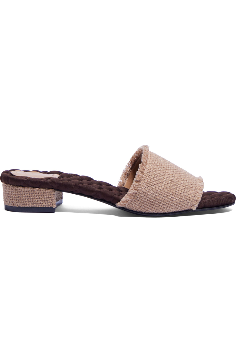 Aera Giorgia vegan low heeled sandal, Main, color, Raffia Brown