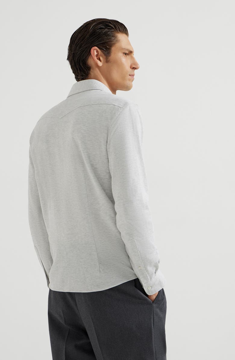 Brunello Cucinelli Piqué shirt, Alternate, color, Light Grey