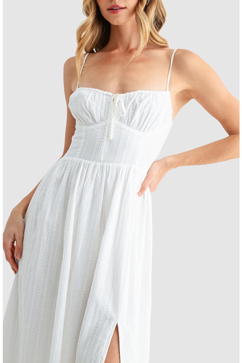 Corset Midi Sundress, Alternate, color, WHITE