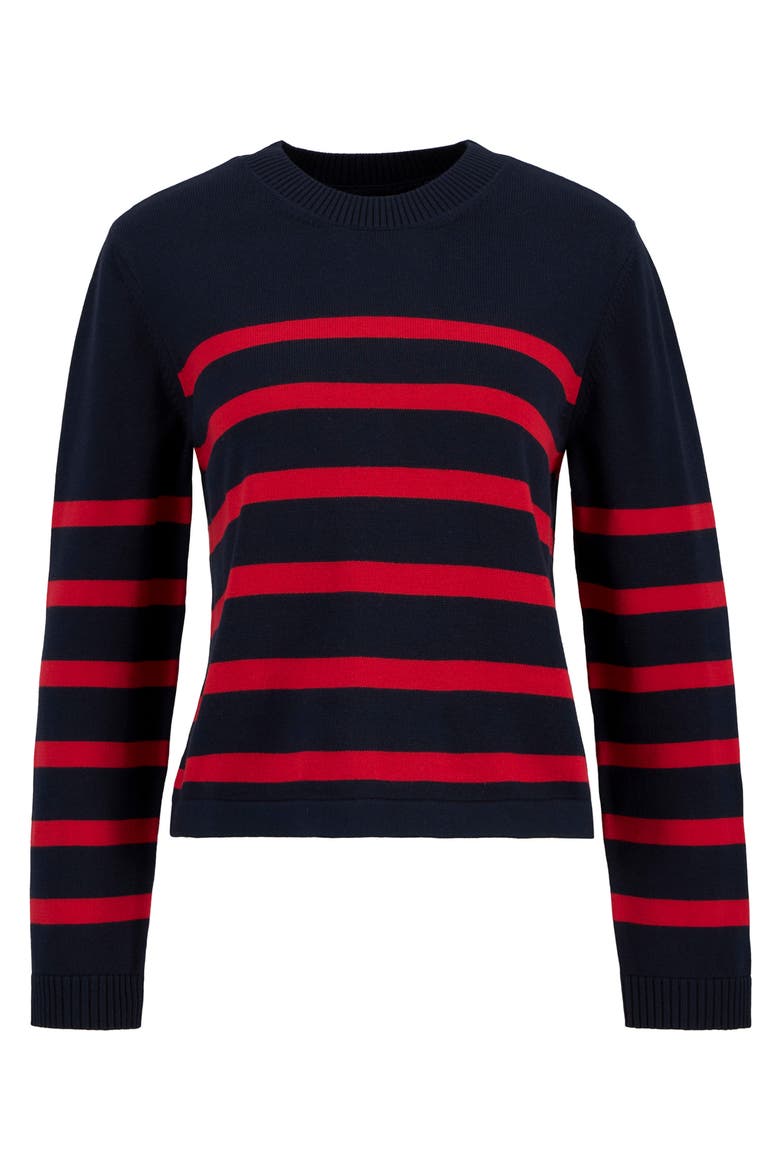 Fern Stripe Sweater, Main, color, NAVY/ POPPY RED