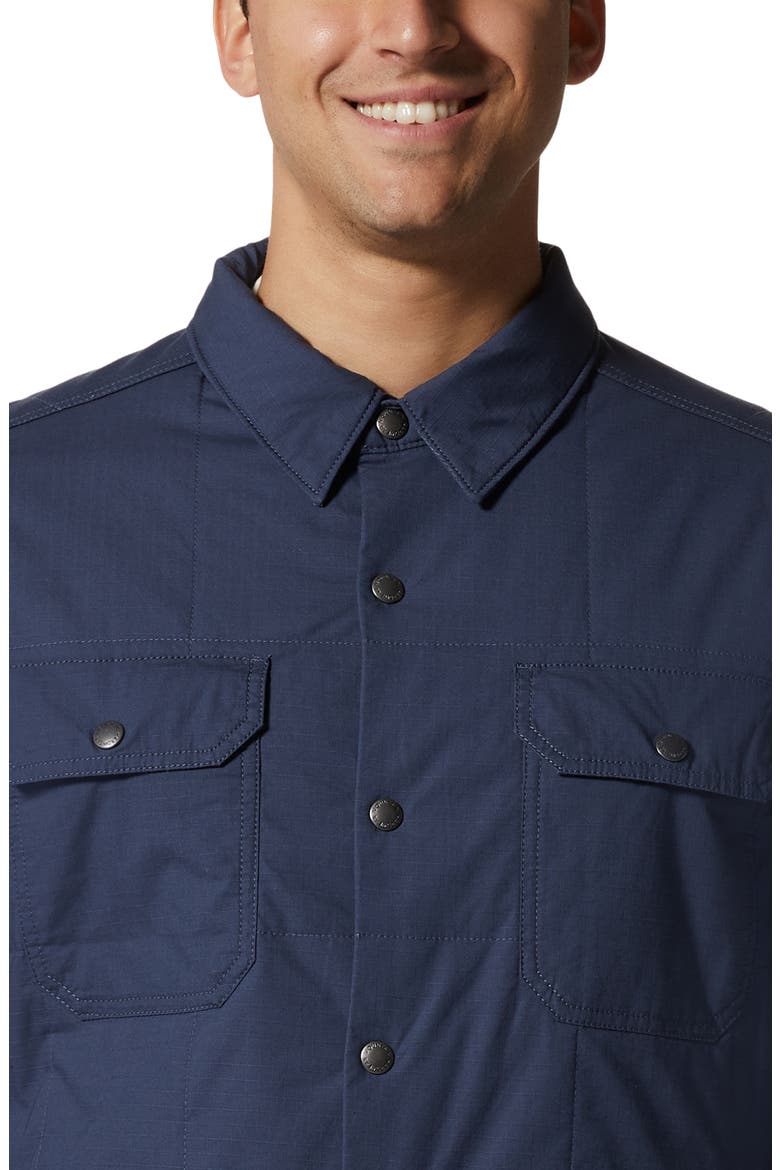 Insulated Ripstop Shacket, Alternate, color, DARK STORM
