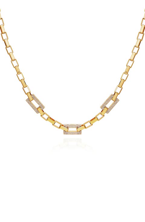 Pavé Crystal Chain Necklace
