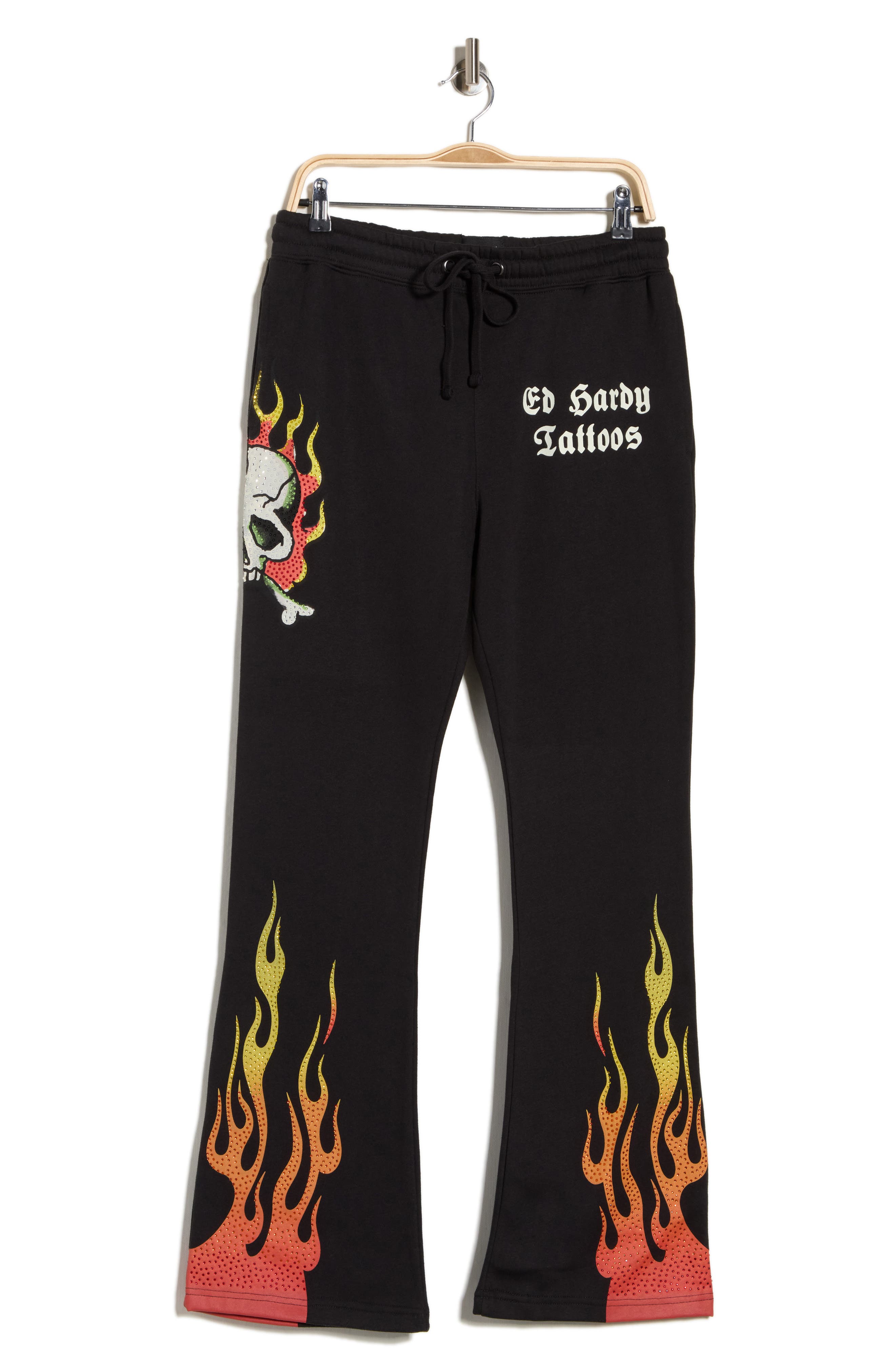 Ed Hardy Skull Flames Bootcut Sweatpants
