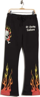 Ed Hardy Skull Flames Bootcut Sweatpants
