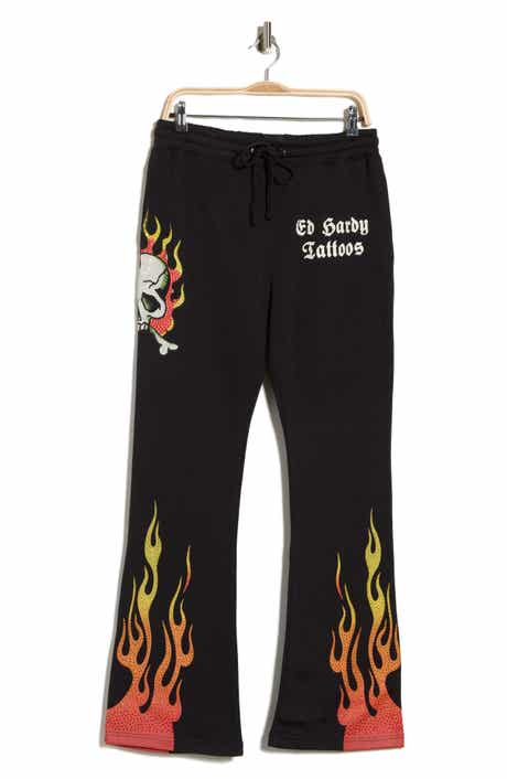 Ed Hardy Skull Flames Bootcut Sweatpants